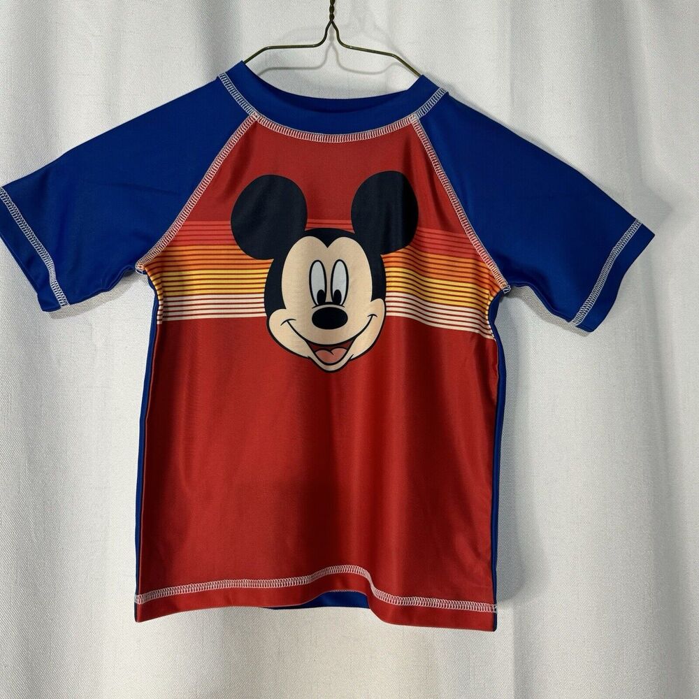 Micky Mouse Disney Junior Swim Top Short Sleeve Swim Shirt Size 3 3T